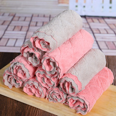 Dishwashing cloth with thick coral velvet dish rag, water-absorbent lazy wiping cloth, abrasive cloth for wiping tables and bowls, cleaning cloth