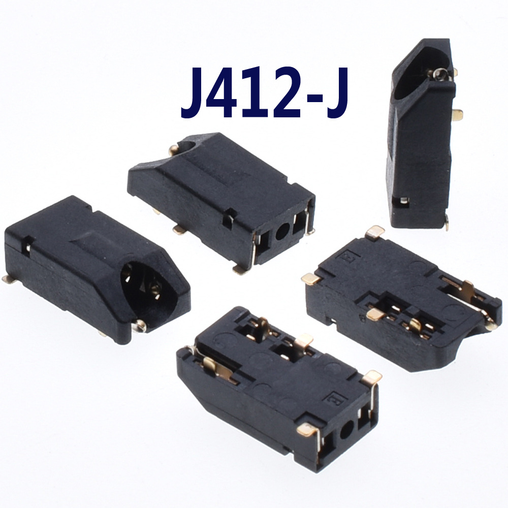 3.5孔径斜口耳机插座J412-J环保全铜音频母座5脚插板四节电源接口