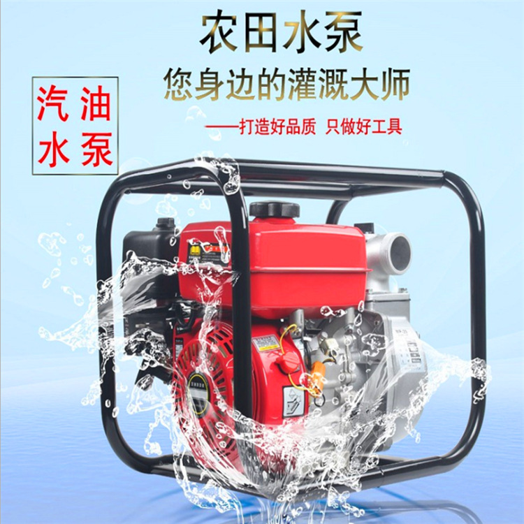 柴油移动式大流量抽水泵农田浇地灌溉抽水机框架手抬式汽油吸水泵
