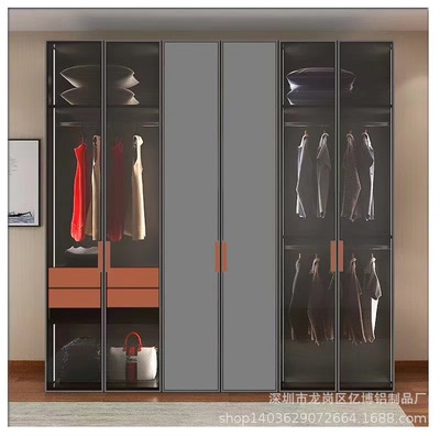 Glass Swing Closet door Wine cabinet swing door Narrow Glass Closet door aluminium alloy Glass Closet door