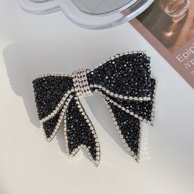 Korean Crystal Pearl Bow Hairpin Top Clip  Wholesale display picture 8