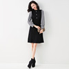 Fashion stitching Plaid knitted dress spring and autumn women’s clothing Korean style medium length waist slim sweater s
