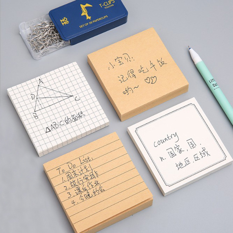 Tamaño pequeño Post-It nota cuadros horizontal blanco simple nota libro fuerte desgarrable estudiante nota pegajosa n veces