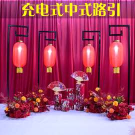 婚庆道具中式灯笼路引中国风汉式新款充电灯光宫灯大红吊钩路引