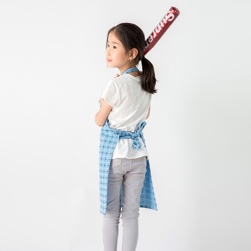 Delantal antiincrustante de dibujos animados para niños clase hecha a mano para hornear pintura graffiti jardín de infantes arte pintura comer Halter lindo