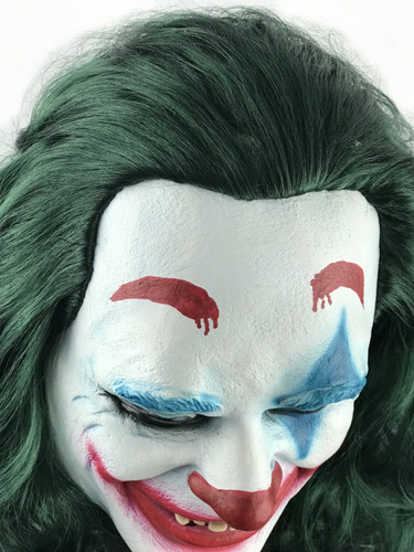 Halloween green-haired clown mask latex head cover horror party performance prop clown mask