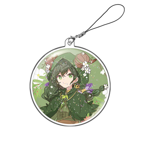 String tie with sparkling charm, anti-scratch cover, personalized shiny badge, round card, storage and display stand