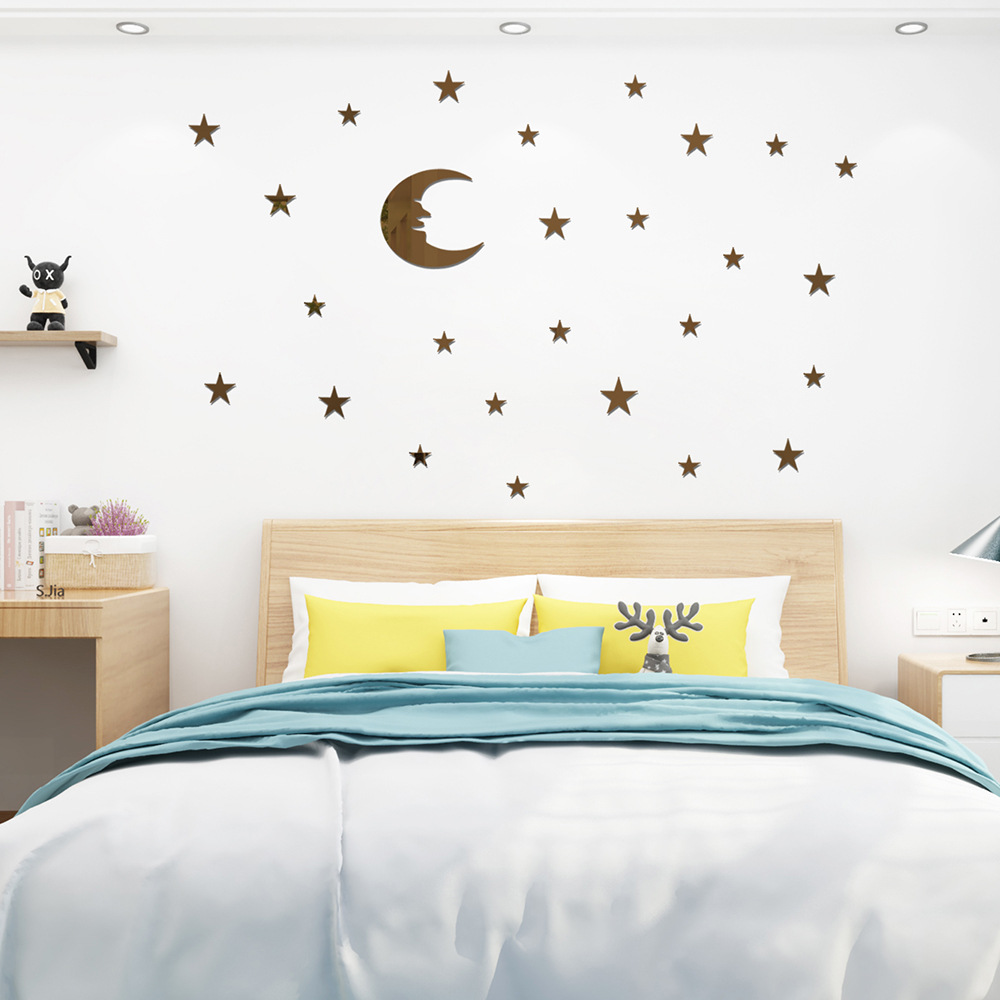 New Fashion Acrylic Mirror Star Moon Sticker display picture 2