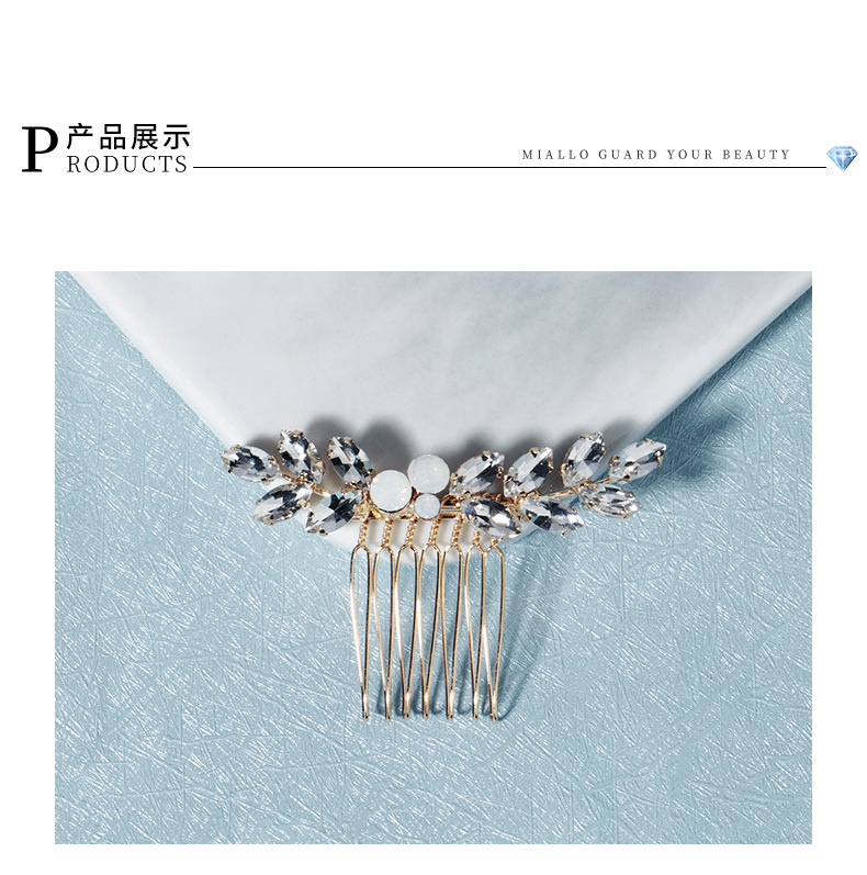 Simple Small Plug Comb Exquisite Glass Rhinestone Plate Hair Accessories Bride Wedding Dress Head Jewelry Wholesale Nihaojewelry display picture 4