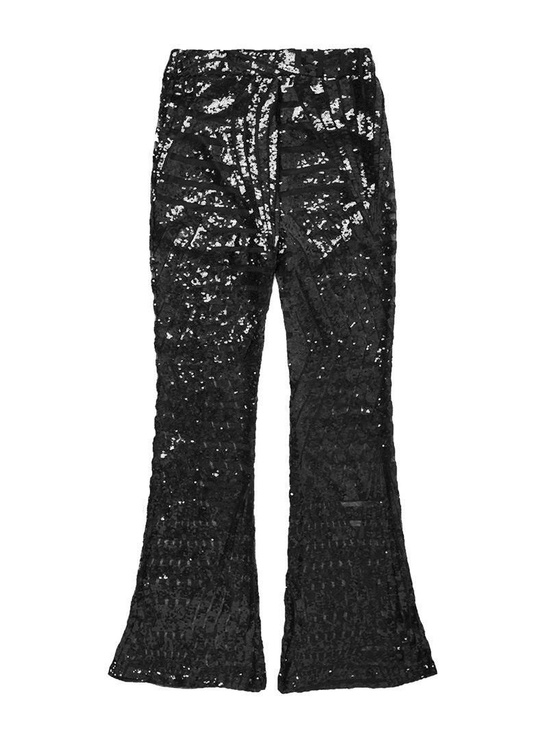 High Waist Loose Straight Wide Leg Sequined Pants NSQSY78395