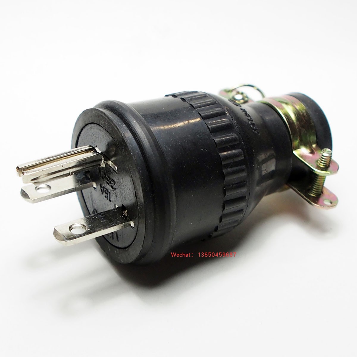 NEMA 6-15P引挂式插头 橡胶电木一体插头 户外防老化插头 15A250V