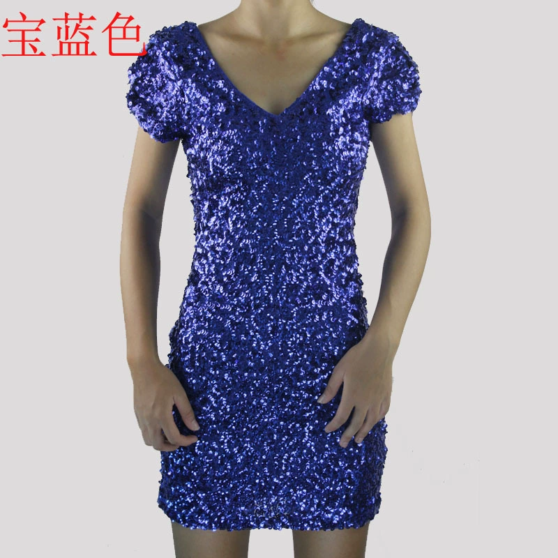 Suit, nail sequins, sexy short sleeve dress