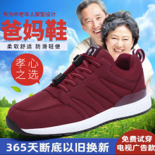 秋冬新款老人鞋女中老年运动鞋软底防滑健步鞋情侣款一件代发批发