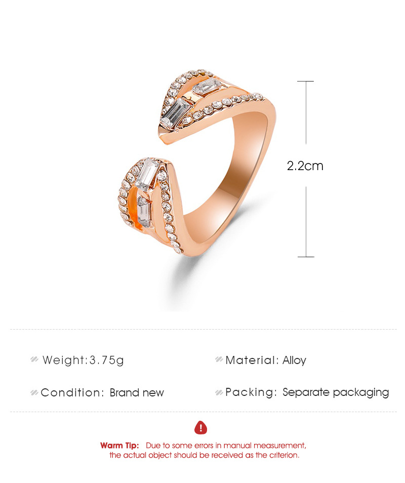 New Hand Fashion Stylish Arrow Zircon Ring Female Simple Open Index Finger Ring display picture 1