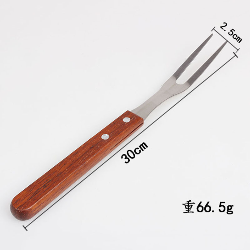 Fuente de la fábrica de barbacoa al aire libre suministros de barbacoa mango de madera de acero inoxidable de 3 piezas conjunto de hornear caja de regalo juego de hornear traje