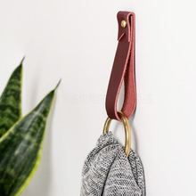 现货北欧风新款皮革挂钩 克可加壁挂皮带 时尚简约装饰皮革壁钩