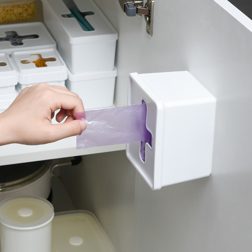 Multi-functional cross-shaped visible storage box, stackable and combinable drawer trash bag holder on Amazon