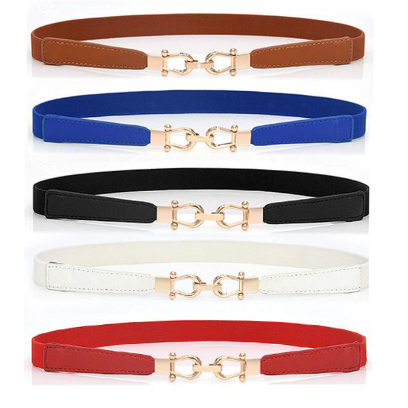 Estilo coreano de moda del todo-fósforo de las mujeres elástico estrecho sello de la cintura vestido de decoración Cinturón fino cinturón pequeño moda