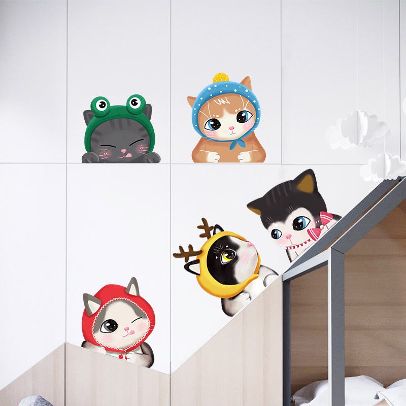 New Cartoon Cute Pet Kitten Wall Stickers display picture 5