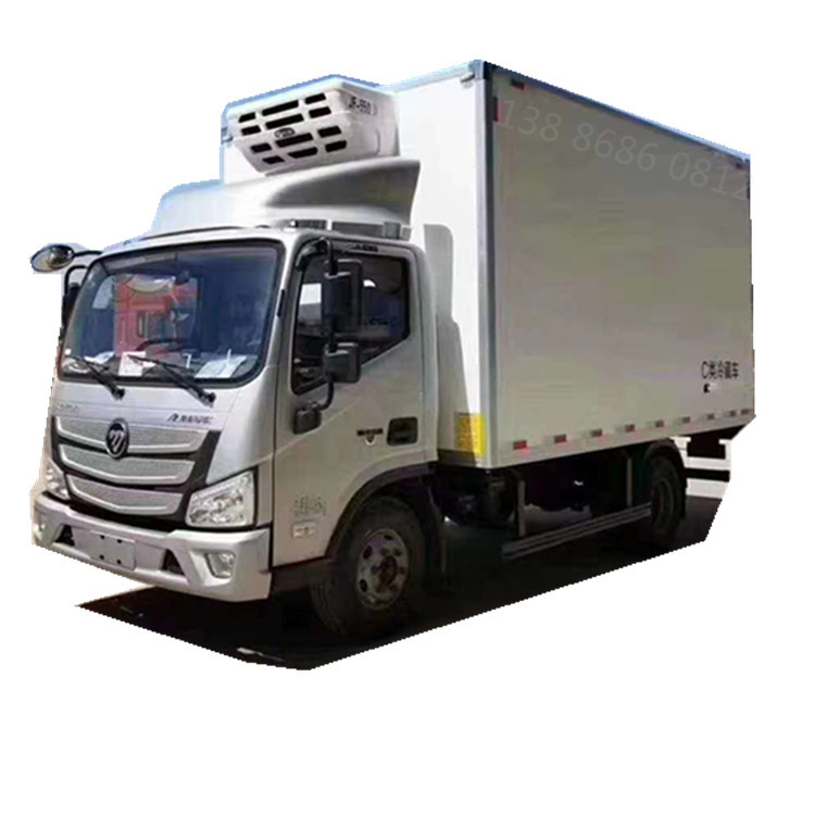 Jining Guoliu Blue Brand Pequeño camión refrigerado Foton Omark Coche refrigerado con aislamiento térmico Soporte de precio a plazos