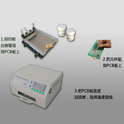 台式回流焊接機小批量試樣生産SMT套件-試産小型智能紅外線回流焊