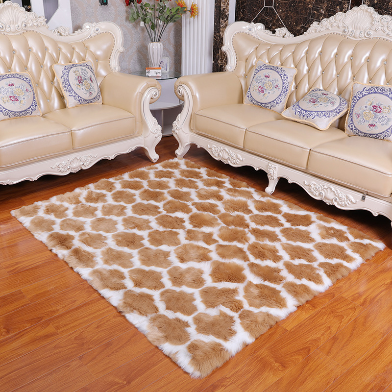 ins仿羊毛现代家用地毯垫办公室长方形满铺灯笼北欧批发一件代发