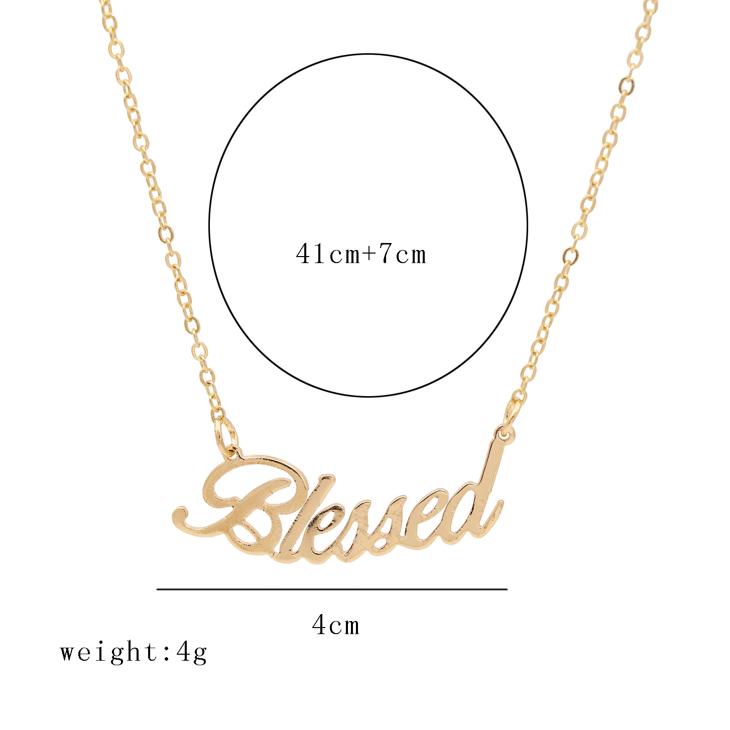 Korean Fashion Simple Necklace Alloy English Letter Clavicle Chain Hot Selling Wholesale Nihaojewelry display picture 1