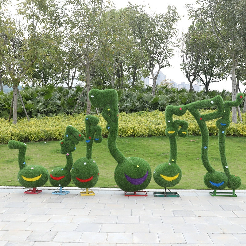 Зеленые насаженные ноты украшения наружная стекловолоконная скульптура ландшафтный сад садовый двор парк украшения X20