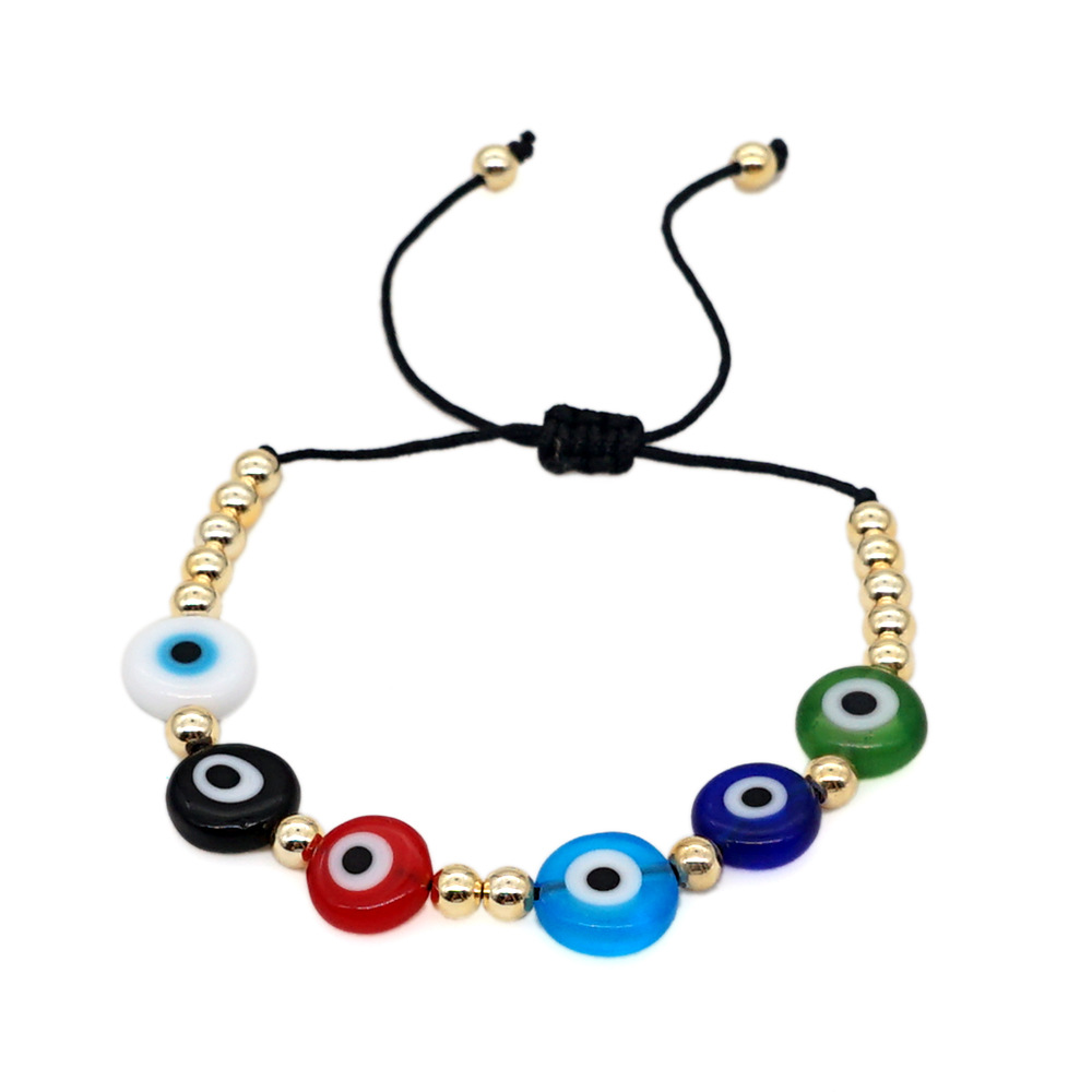 Pulsera De Perlas De Arroz Miyuki Mujer Tejida Ojo Afortunado Estilo Étnico Arco Iris Arcilla Suave Concha Natural Joyería Hecha A Mano display picture 6