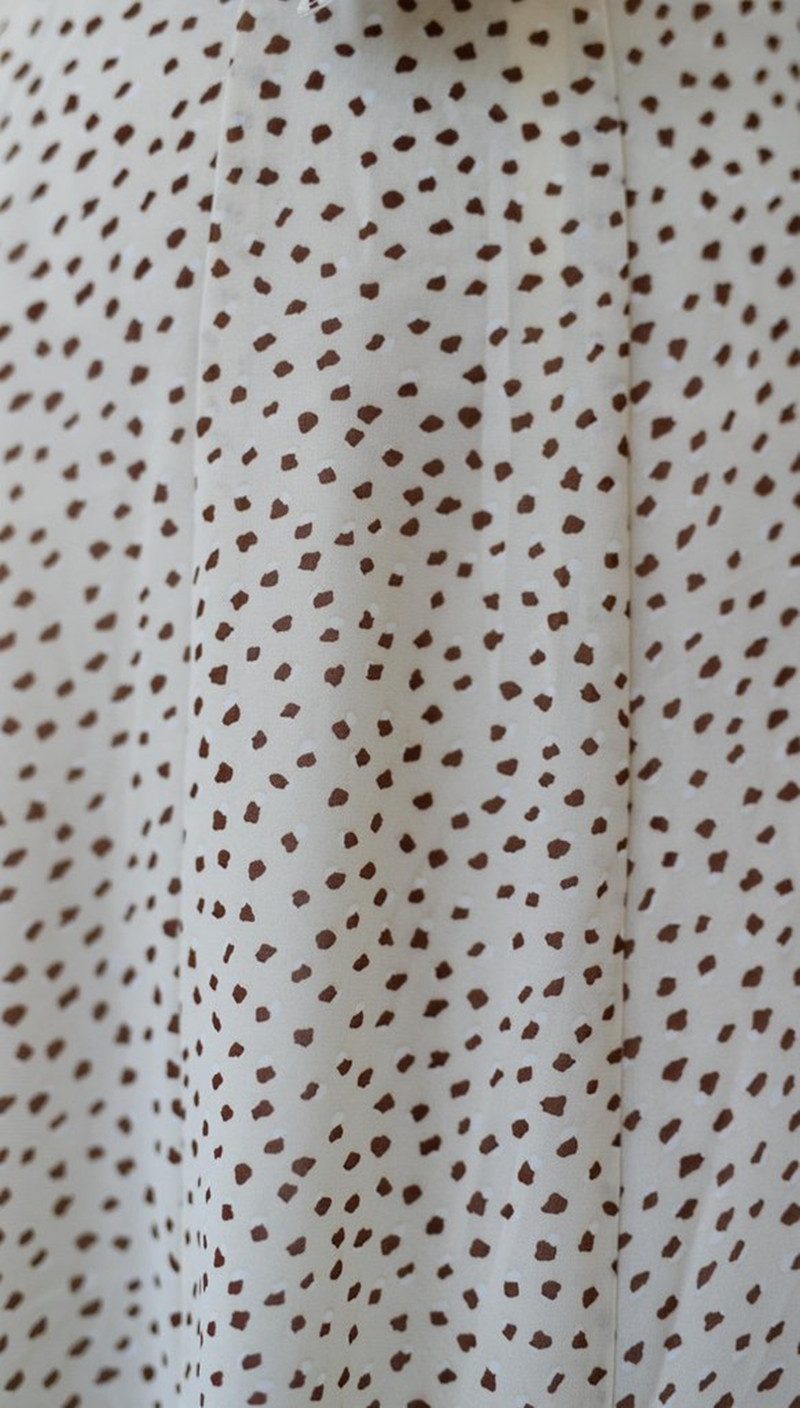 polka dot printed V-Neck Tie Irregular Hem slip dress NSJKW119161