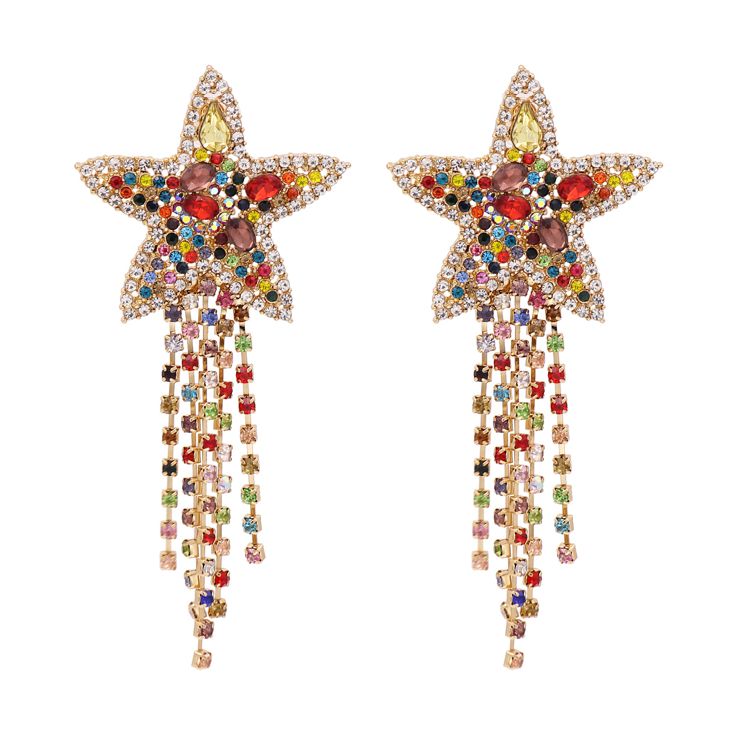 Hot Sale Fashion New Starfish Star Tassel Earrings Jewelry Wholesale Nihaojewelry display picture 3