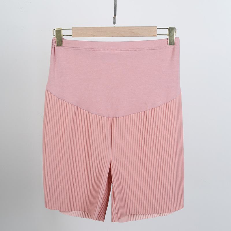 Pantalones cortos de mujer embarazada transpirables de verano directo de fábrica pantalones de pierna ancha de mujer embarazada pantalones plisados moda estilo coreano pantalones de soporte de vientre ropa de maternidad