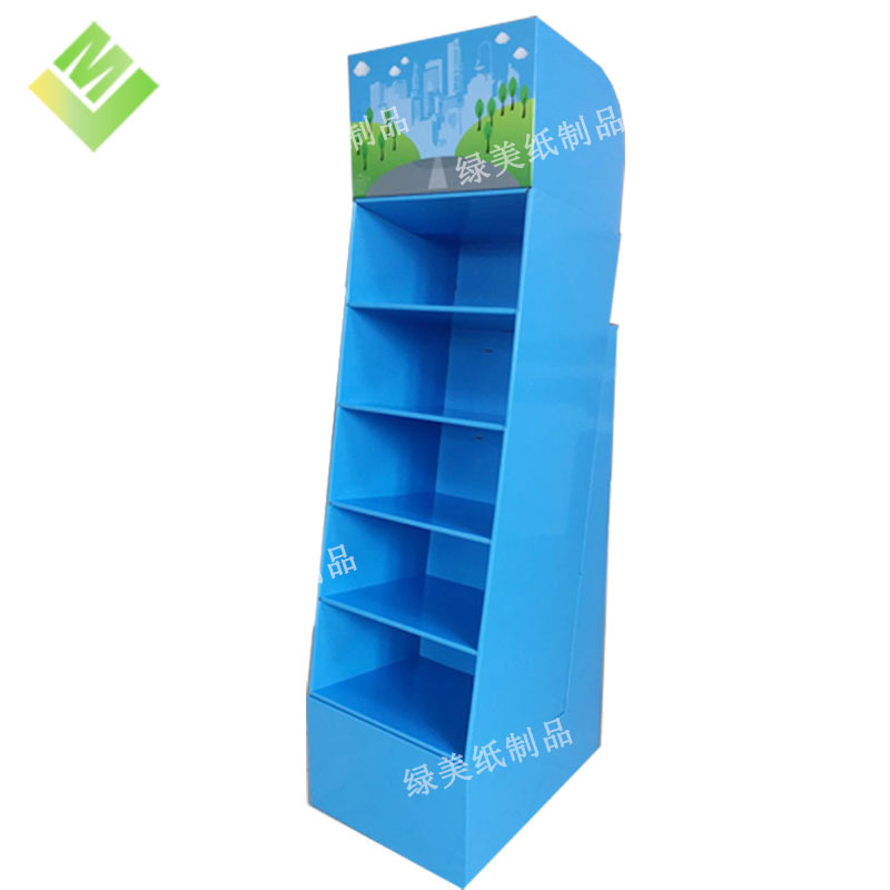 梯级纸展示架超市纸陈列架瓦楞纸货架易折叠展示架纸质