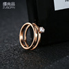 Accessory stainless steel, retro ring, zirconium, wholesale