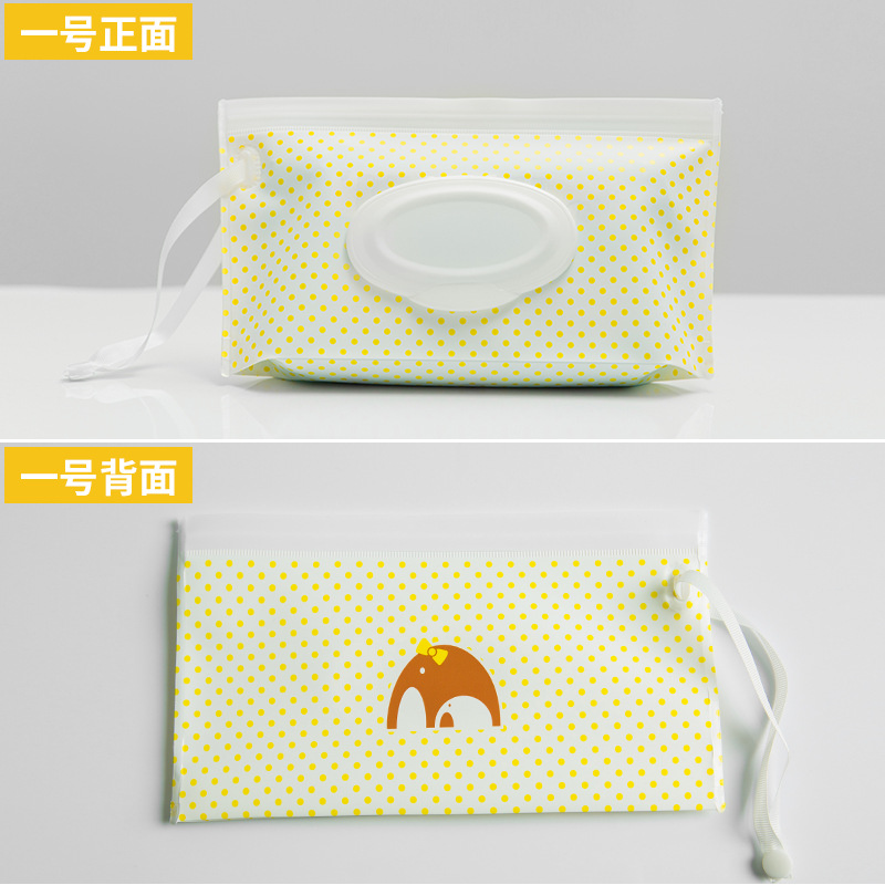 En stock al por mayor bebé EVA bolsa de tejido húmedo bolsa de embalaje extraíble portátil Flip ventana sanitaria bolsa de tejido húmedo bolsa