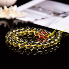 Donghai Natural Lemon Yellow Crystal Half-Finished Raw Stone Polished Bead DIY Bracelet Stringing Bead Accessory Wholesale