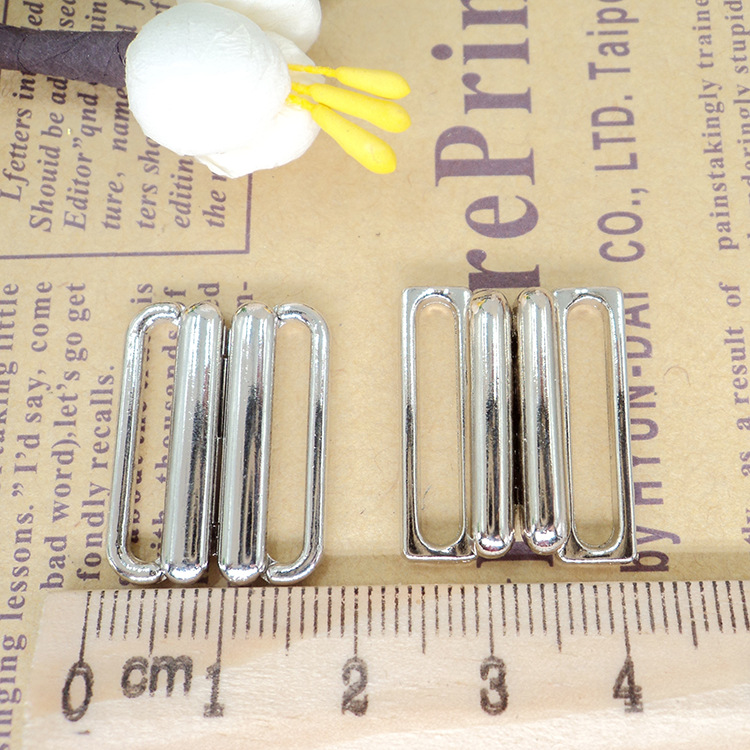 厂家直销泳装配件金属前扣合金背钩扣泳衣直棍型对扣内衣后背对扣