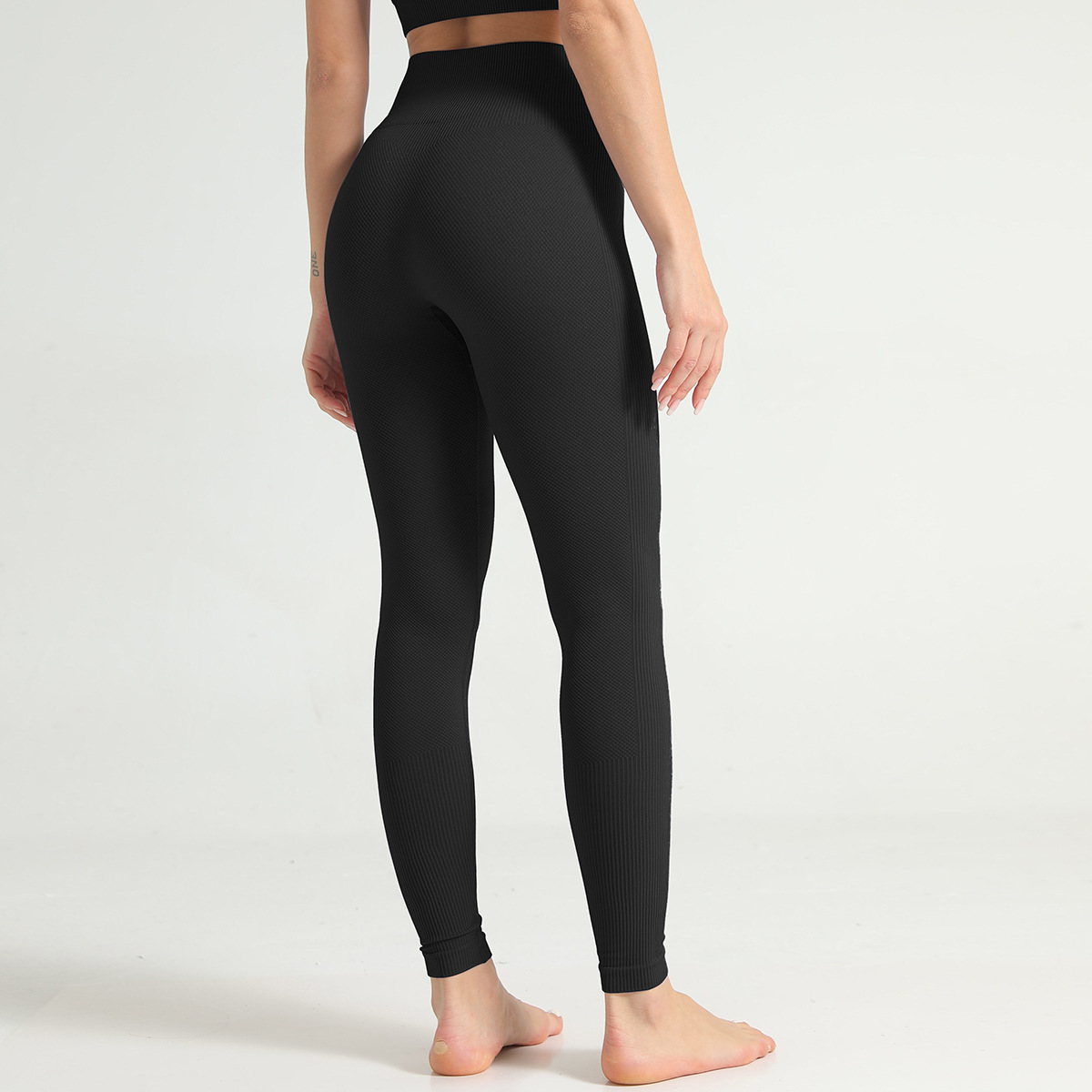 seamless solid color striped moisture wicking yoga pants NSNS12222