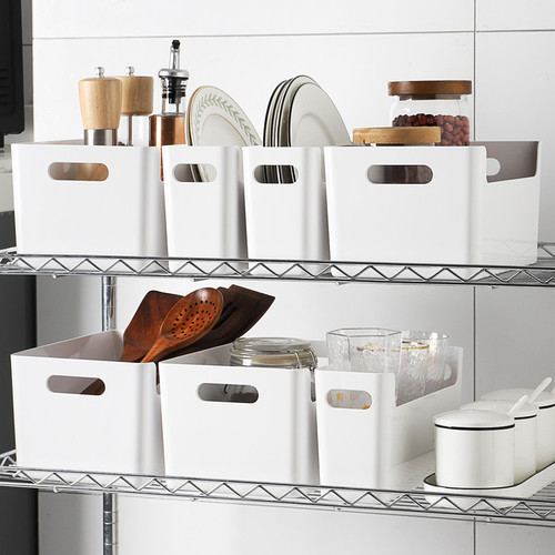 Modern simple desktop lidless concave storage box Bedroom kitchen storage box Bathroom facial mask cosmetics storage box