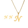 Pendant stainless steel, necklace with letters, accessory, English letters, European style, does not fade, wholesale