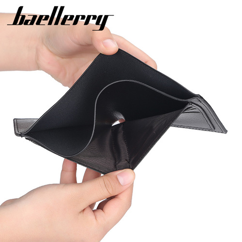 baellerry Men's Thin Wallet Soft Leather Korean Style Pebbled Wallet Short Wallet Wallet Wholesale