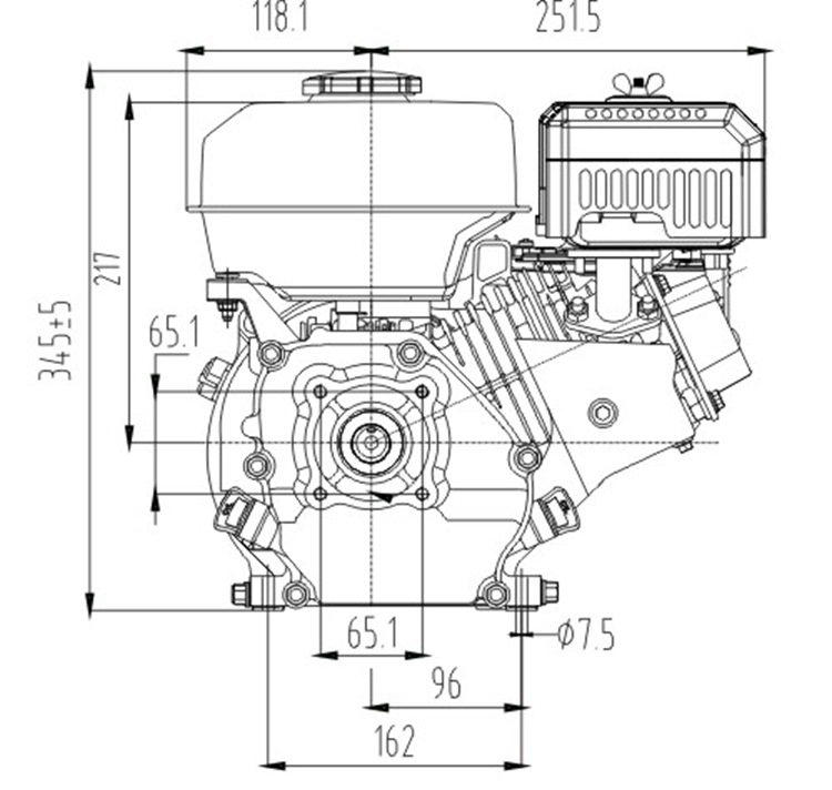 Chongqing single cylinder air-cooled 168F170 Gasoline Engine 7 horsepower small polishing machine micro-Tiller water pump thread