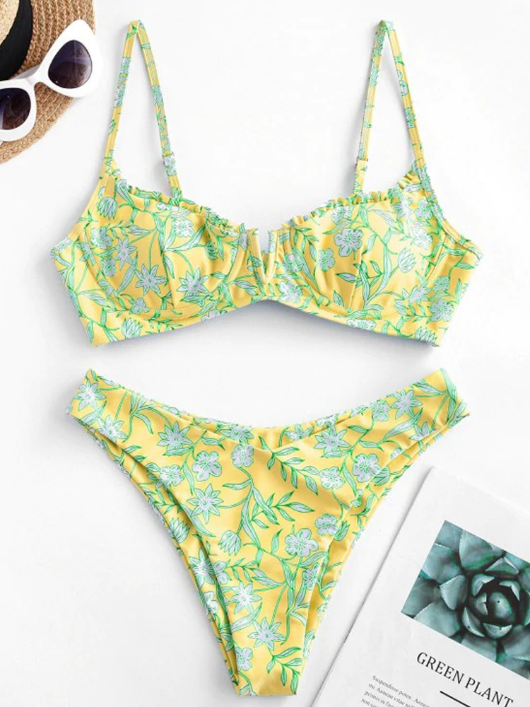 sexy printed split bikini swimsuit  NSHL2216