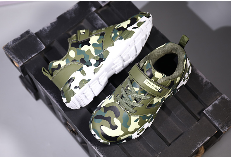 autumn new childrens leather camouflage sneakers student military training running shoes boys and girls shoespicture12