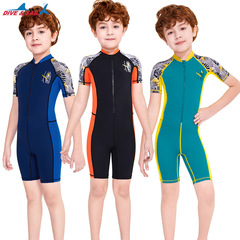 Amazon's new children's swimsuit, men's one-piece sun protection wetsuit, short-sleeved shorts, children's drifting quick-drying swimsuit