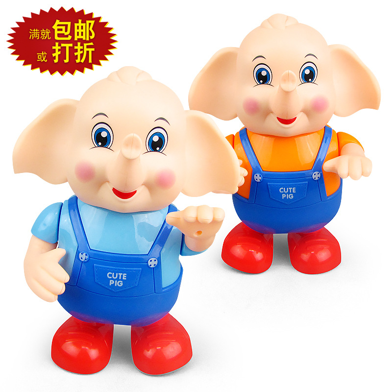 Tiktok mismo alga eléctrica baile lindo cerdo elefante red juguete rojo luminoso baile música juguete Venta caliente al por mayor