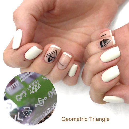 Cross-border nail art printed small long steel plate Retro floral snowflake ripple pattern butterfly cute cartoon style steel plate