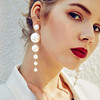 Long advanced retro earrings from pearl, European style, simple and elegant design, high-quality style