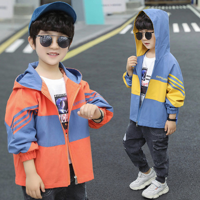 Manufactor Direct selling Children's clothing Boy Autumn coat children CUHK Hooded spring and autumn Western style leisure time boy Windbreaker