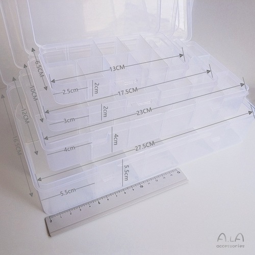 Multi-grid parts accessories loose bead box transparent plastic storage box removable classification grid jewelry accessories storage box